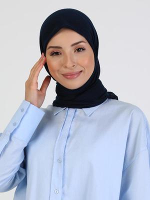 Lacivert 120 Cm Flamlı Eşarp