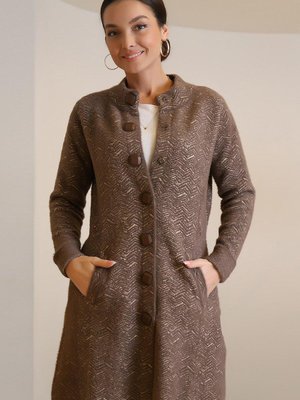 Kiremit Çıtçıtlı Uzun Kollu Kaban Kiremit Çıtçıtlı Uzun Kollu Kaban