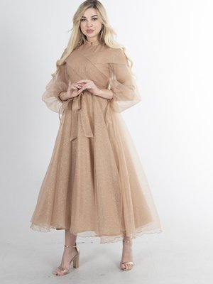 Gold Bienlife Abiye Elbise