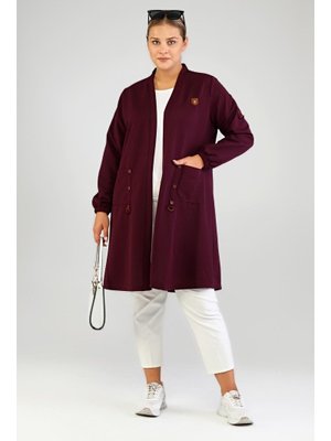 Mürdüm Kadin Ottoman Cepli Çelik Buyuk Beden Hırka