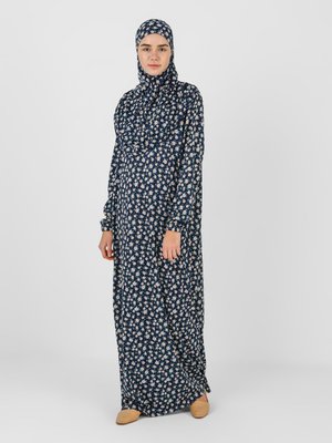 Lacivert Desenli Namaz Elbisesi Lacivert Desenli Namaz Elbisesi