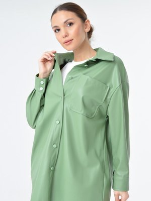 Çağla Deri Görünümlü Ceket