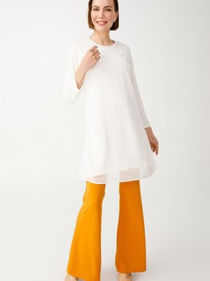 Ekru Şifon Tunik