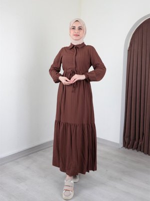Asya Bürümcük Kahve Elbise Asya Bürümcük Kahve Elbise