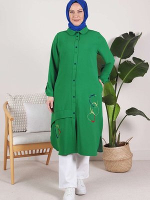 Benetton Büyük Beden Nakışlı Kap