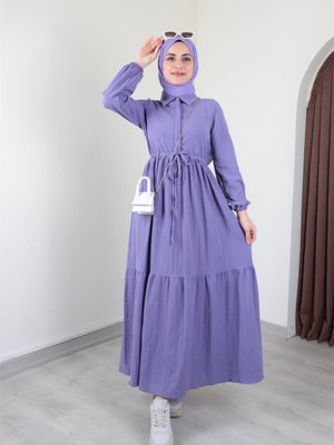 Asya Bürümcük Lila Elbise