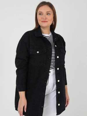 Siyah Büyük Beden Kot Ceket Siyah Büyük Beden Kot Ceket