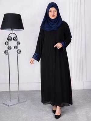İndigo Büyük Beden Abaya İndigo Büyük Beden Abaya