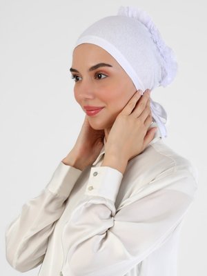 Beyaz Fırfırlı Bone Beyaz Fırfırlı Bone