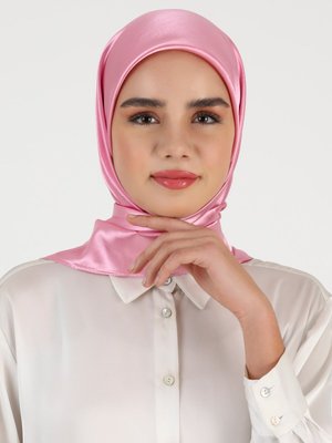 Pudra İpek Saten Eşarp