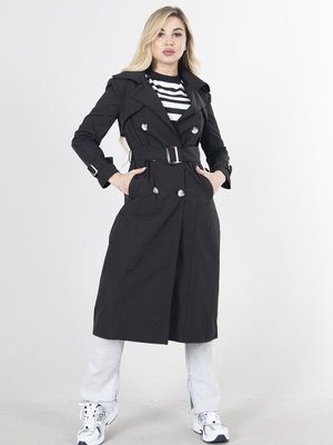 Siyah Su Geçirmez Slim Trençkot Siyah Su Geçirmez Slim Trençkot