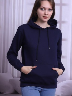 Lacivert Sırtı Baskılı Kapüşonlu Sweatshirt Lacivert Sırtı Baskılı Kapüşonlu Sweatshirt