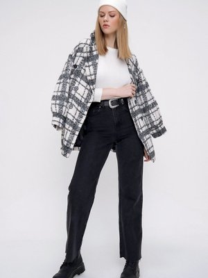 Füme Kesik Bol Paça Jean Kot Pantolon