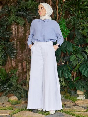 Beyaz Kot Pantolon Etek