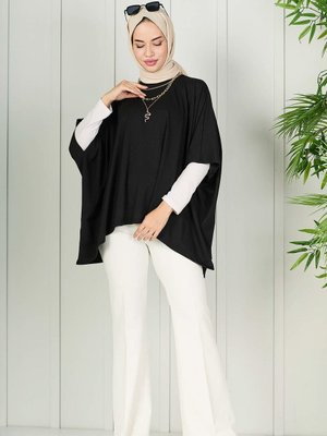 Siyah Sade Panço Bluz