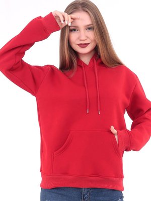 Kırmızı İplik Kapüşonlu Sweat Kırmızı İplik Kapüşonlu Sweat