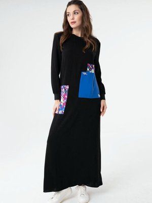 Siyah Cemre Uzun Elbise