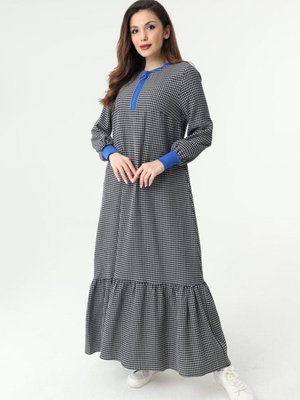 Saks Pitikareli Uzun Elbise