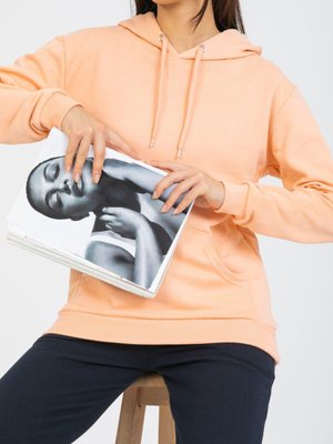 Somon Üç İplik Kapüşonlu Sweatshirt Somon Üç İplik Kapüşonlu Sweatshirt