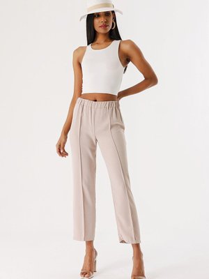 Taş Çimalı Beli Lastikli Kumaş Pantolon Taş Çimalı Beli Lastikli Kumaş Pantolon