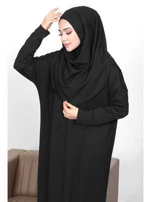 Siyah Gülin Namaz Elbisesi