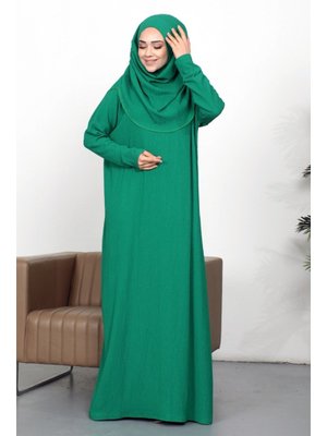 Yeşil Gülin Namaz Elbisesi