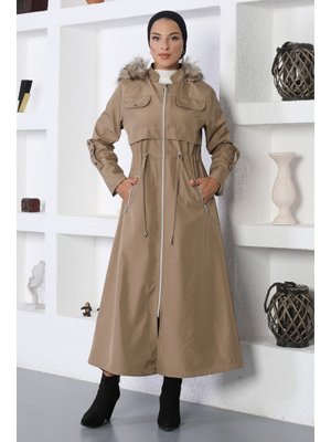 Vizon Fermuarlı Kapüşonlu Mont