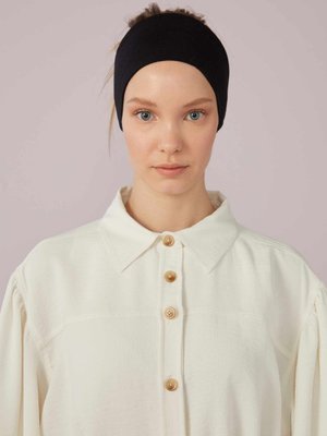 Siyah Silikonlu Bandana