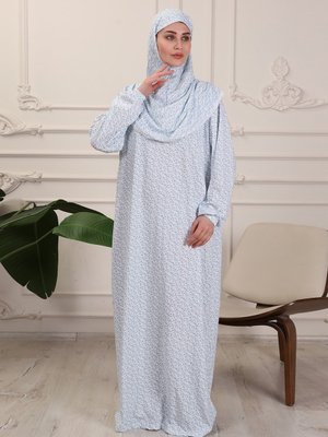 Yeşil Ahuse Papatya Desenli Namaz Elbisesi Yeşil Ahuse Papatya Desenli Namaz Elbisesi