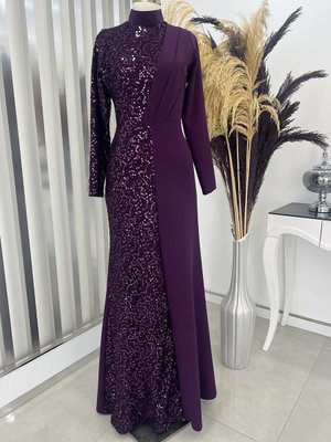 Mürdüm Açelya Pul Payet Abiye Elbise