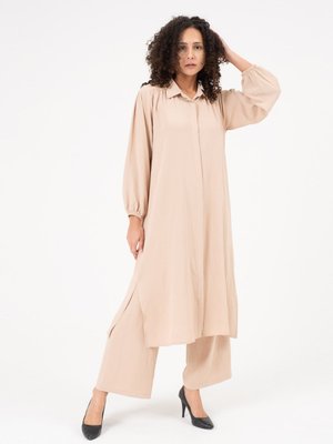 Taş Rengi Tunik & Pantolon İkili Takım Taş Rengi Tunik & Pantolon İkili Takım