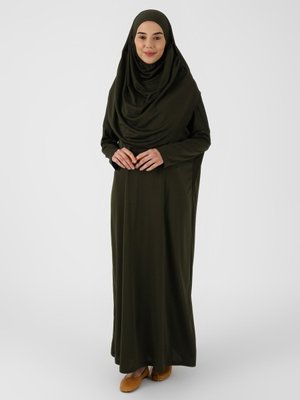 Haki Tek Parça Namaz Elbisesi