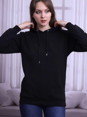 Siyah Sırtı Baskılı Kapüşonlu Sweatshirt Siyah Sırtı Baskılı Kapüşonlu Sweatshirt