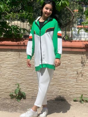 Ekru Ceketi Renkli İkili Takım Ekru Ceketi Renkli İkili Takım