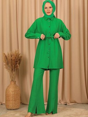 Benetton Keten Bel Bağcıklı Takım Benetton Keten Bel Bağcıklı Takım