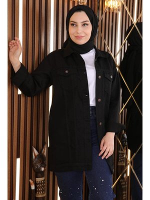 Siyah Cepli Kot Ceket
