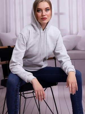 Gri Melanj Kapüşonlu Sweatshirt Gri Melanj Kapüşonlu Sweatshirt