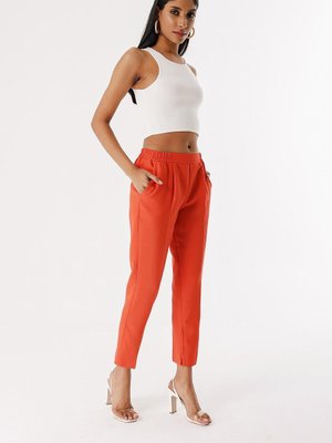 Nar Çiçeği Beli Lastikli Düz Pantolon Nar Çiçeği Beli Lastikli Düz Pantolon