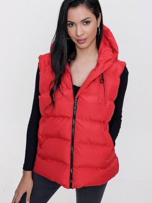 Kırmızı Sabit Kapüşonlu Şişme Yelek