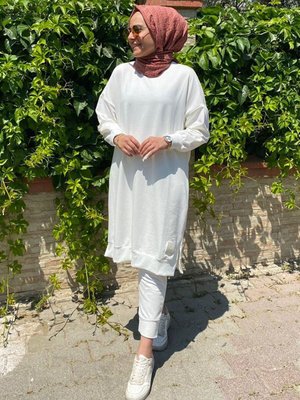 Ekru Soul Puane Uzun Sweat