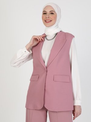 Gül Kurusu Cep Detaylı Yelek