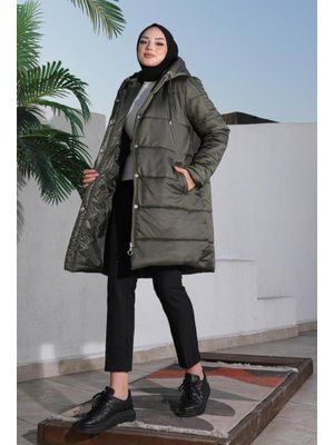 Haki Dolumlu Şişme Mont