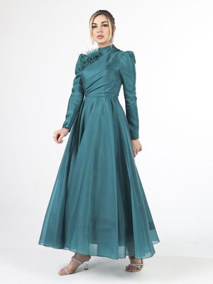 Zümrüt Tül Abiye Elbise Zümrüt Tül Abiye Elbise