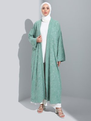 Çağla Aerobin Nakışlı Brit Detaylı Rahat Abaya Ferace