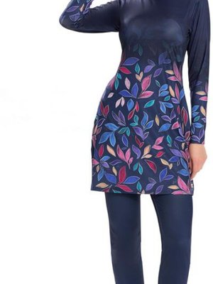 Lacivert Uzun Kollu Likra Tam Kapalı Mayo Lacivert Uzun Kollu Likra Tam Kapalı Mayo