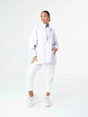 Lila Fermuar Detaylı Ceket Açık