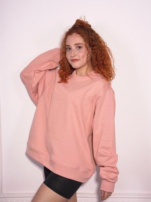 Oversize Bisiklet Yaka Gül Kurusu Sweatshirt Oversize Bisiklet Yaka Gül Kurusu Sweatshirt