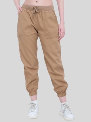 Camel Beli İpli Paça Lastikli Pantolon