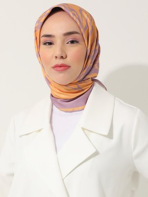 Çok Renkli Özel Tasarım İpeksi Twill Eşarp