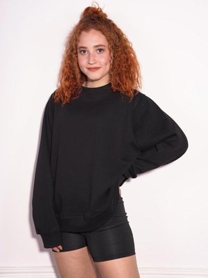 Siyah Oversize Polarlı Sweatshirt Siyah Oversize Polarlı Sweatshirt